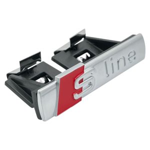 Emblema S Line para parrilla gris mate compatible con Audi