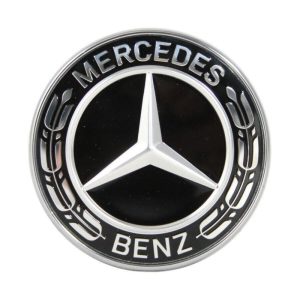 Emblema para capó negro 57 mm compatible con Mercedes Benz Clase C, E, S