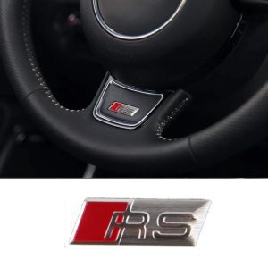 Adhesivo gris RS Line para volante compatible con Audi