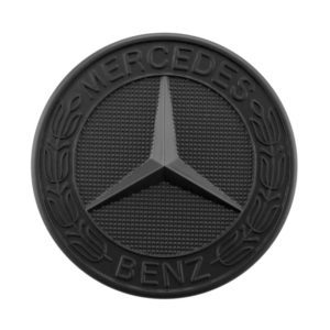 Emblema para capó full black 57 mm compatible con Mercedes Benz Clase C, E, S
