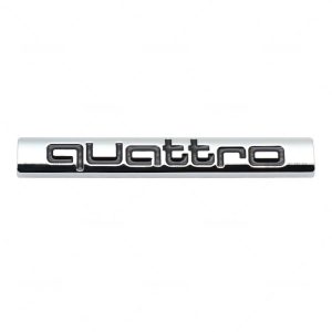 Emblema metálico Quattro gris/negro compatible con Audi