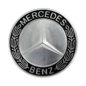 Emblema para capó clásico negro 57 mm compatible con Mercedes Benz Clase C, E, S
