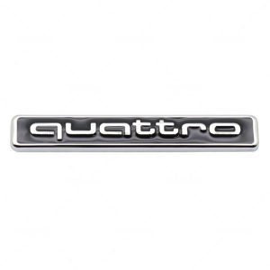 Emblema metálico Quattro negro/gris compatible con Audi
