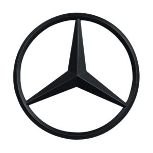 Emblema adhesivo negro brillo 90 mm para maletero compatible con Mercedes Benz