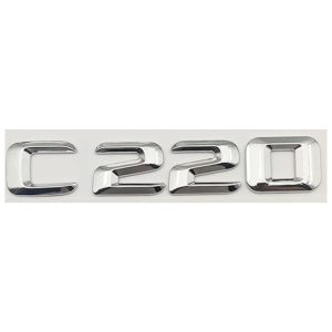 Emblema C220 cromado para maletero compatible con Mercedes Benz