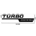Emblema TURBO AMG para aletas laterales negro brillo con AMG cromado