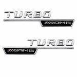 Emblema TURBO AMG para aletas laterales cromado con AMG cromado