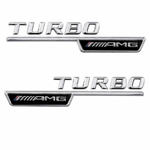 Emblema TURBO AMG para aletas laterales cromado con AMG cromado