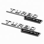 Emblema TURBO AMG para aletas laterales cromado con AMG cromado