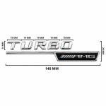 Emblema TURBO AMG para aletas laterales cromado con AMG cromado