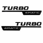 Emblema TURBO 4MATIC para aletas laterales negro brillo con AMG cromado