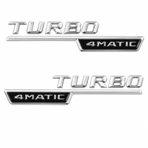 Emblema TURBO 4MATIC para aletas laterales cromado con 4MATIC cromado