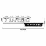 Emblema TURBO 4MATIC para aletas laterales cromado con 4MATIC cromado