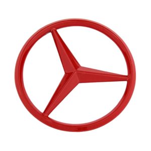 Emblema metálico 70 mm rojo para tapa de motor compatible con Mercedes Benz