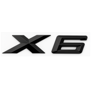 Emblema adhesivo X6 para maletero negro brillo compatible con BMW