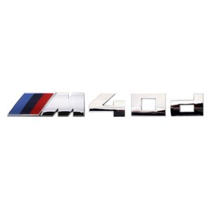 Emblema adhesivo M40d para maletero cromado compatible con BMW