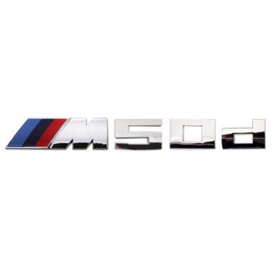 Emblema adhesivo M50d para maletero cromado compatible con BMW