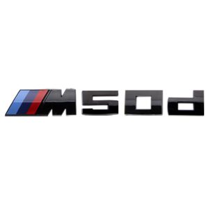 Emblema adhesivo M50d para maletero negro brillo compatible con BMW