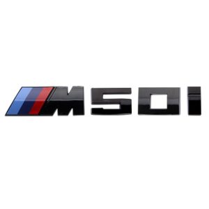 Emblema adhesivo M50i para maletero negro brillo compatible con BMW