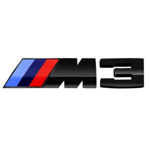 Emblema adhesivo M3 para maletero negro brillo compatible con BMW