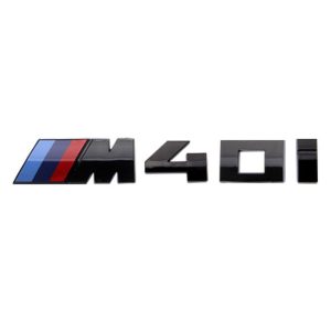 Emblema adhesivo M40i para maletero negro brillo compatible con BMW
