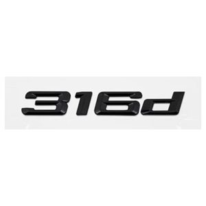 Emblema adhesivo 316d para maletero negro brillo compatible con BMW