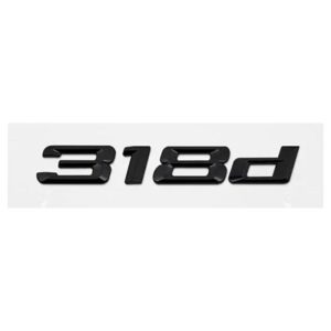 Emblema adhesivo 318d para maletero negro brillo compatible con BMW