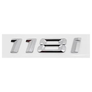 Emblema adhesivo 118i para maletero cromado compatible con BMW