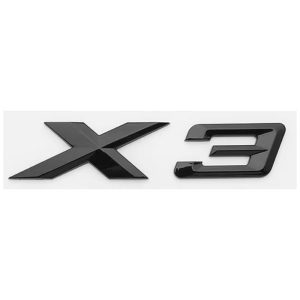 Emblema adhesivo X3 para maletero negro brillo compatible con BMW