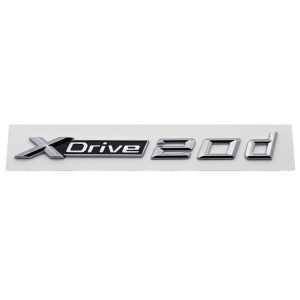 Emblema adhesivo XDrive 20d cromado para lateral o maletero compatible con BMW