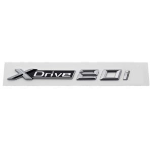 Emblema adhesivo XDrive 20i cromado para lateral o maletero compatible con BMW
