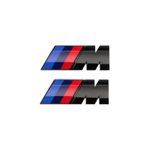 Emblema M Sport para laterales clásico negro brillo 45x15 mm compatible con BMW