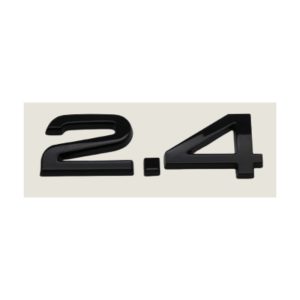 Emblema adhesivo 2.4 negro brillo para maletero compatible con Audi