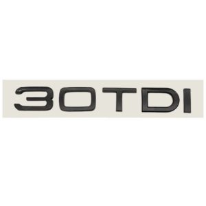 Emblema adhesivo 30 TDI negro brillo para maletero compatible con Audi