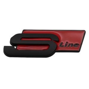 Emblemas adhesivos S Line para maletero rojo/negro compatible con Audi