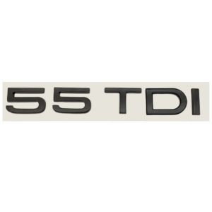 Emblema adhesivo 55 TDI negro brillo para maletero compatible con Audi