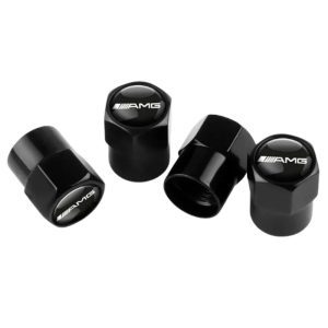 Tapones metálicos negros compatibles con Mercedes Benz AMG