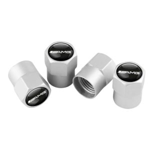 Tapones metálicos grises compatibles con Mercedes Benz AMG