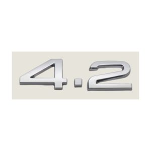 Emblema adhesivo 4.2 cromado para maletero compatible con Audi