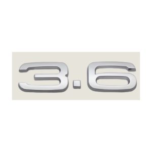 Emblema adhesivo 3.6 cromado para maletero compatible con Audi