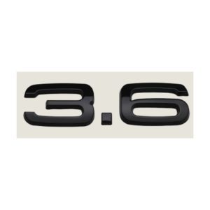 Emblema adhesivo 3.6 negro brillo para maletero compatible con Audi