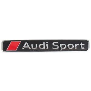 Emblema adhesivo Audi Sport negro y cromado para interior/exterior