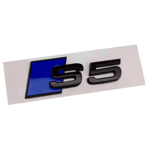 Emblema adhesivo S5 azul/negro para maletero compatible con Audi