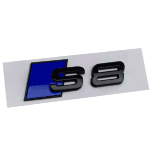 Emblema adhesivo S8 azul/negro para maletero compatible con Audi