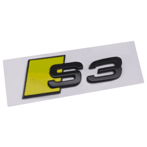 Emblema adhesivo S3 amarillo/negro para maletero compatible con Audi