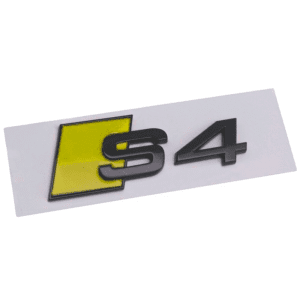 Emblema adhesivo S4 amarillo/negro para maletero compatible con Audi