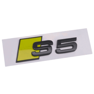 Emblema adhesivo S5 amarillo/negro para maletero compatible con Audi