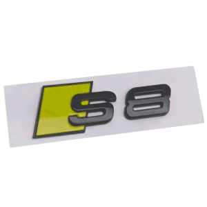 Emblema adhesivo S8 amarillo/negro para maletero compatible con Audi