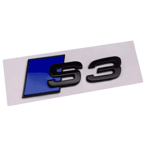 Emblema adhesivo S3 azul/negro para maletero compatible con Audi