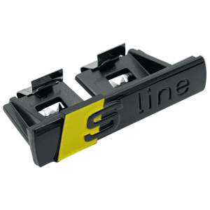 Emblema S Line para parrilla negro brillo/amarillo compatible con Audi
